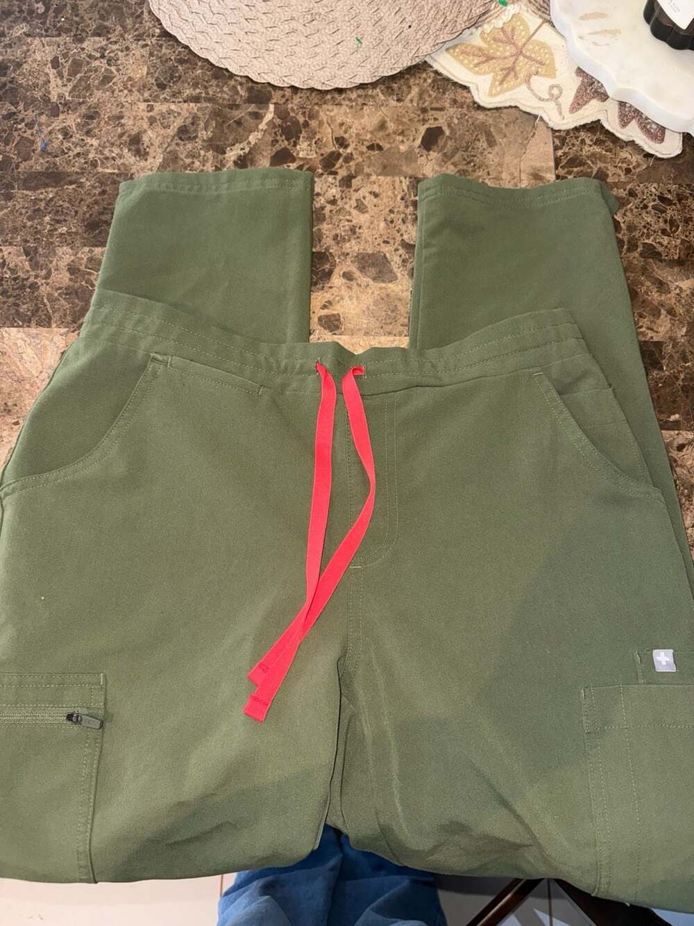 Figs Livingston Scrub Pants Size S Olive Green Technical Collection